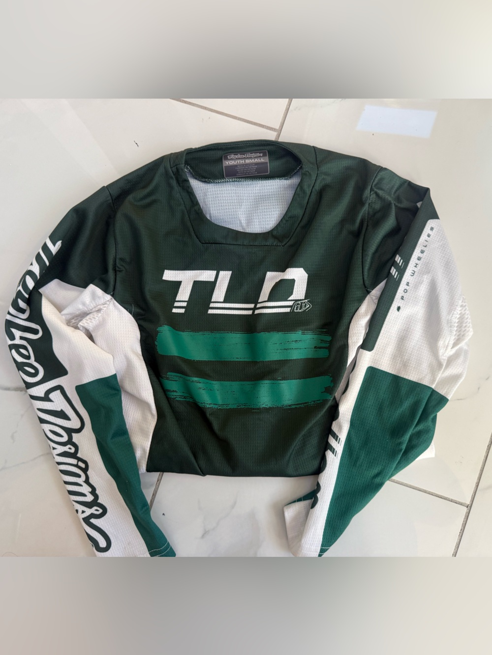 TLD youth Green and White MTB Jersey